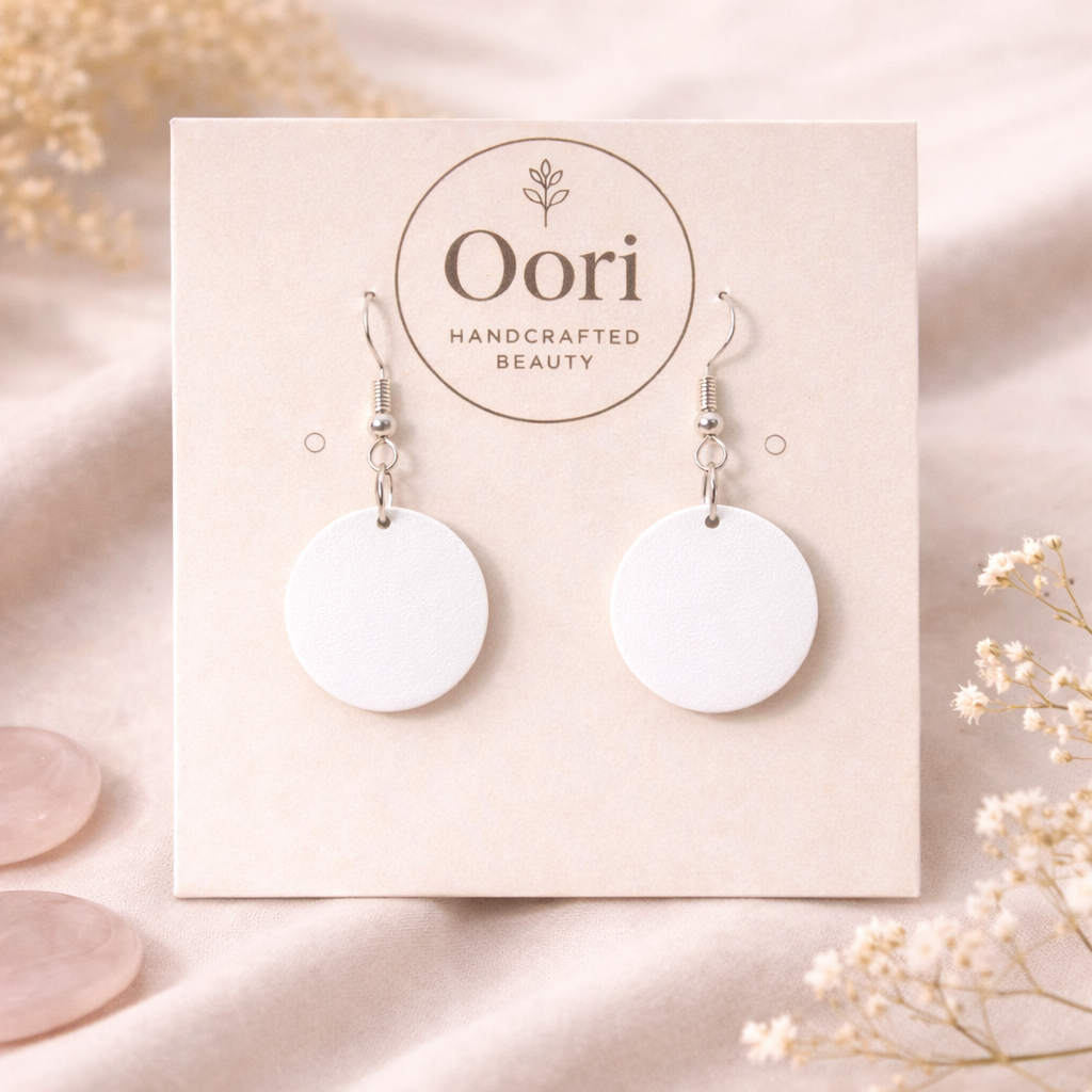 Oori Noir Disc Wooden Earrings
