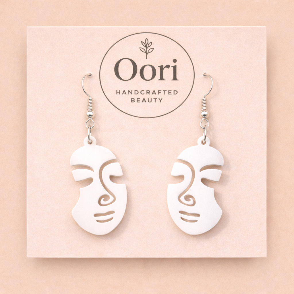 Oori Noir Abstract Muse Wooden Earrings