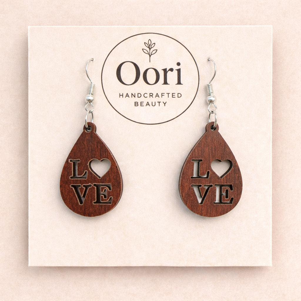 Oori Noir Love Drop Earrings