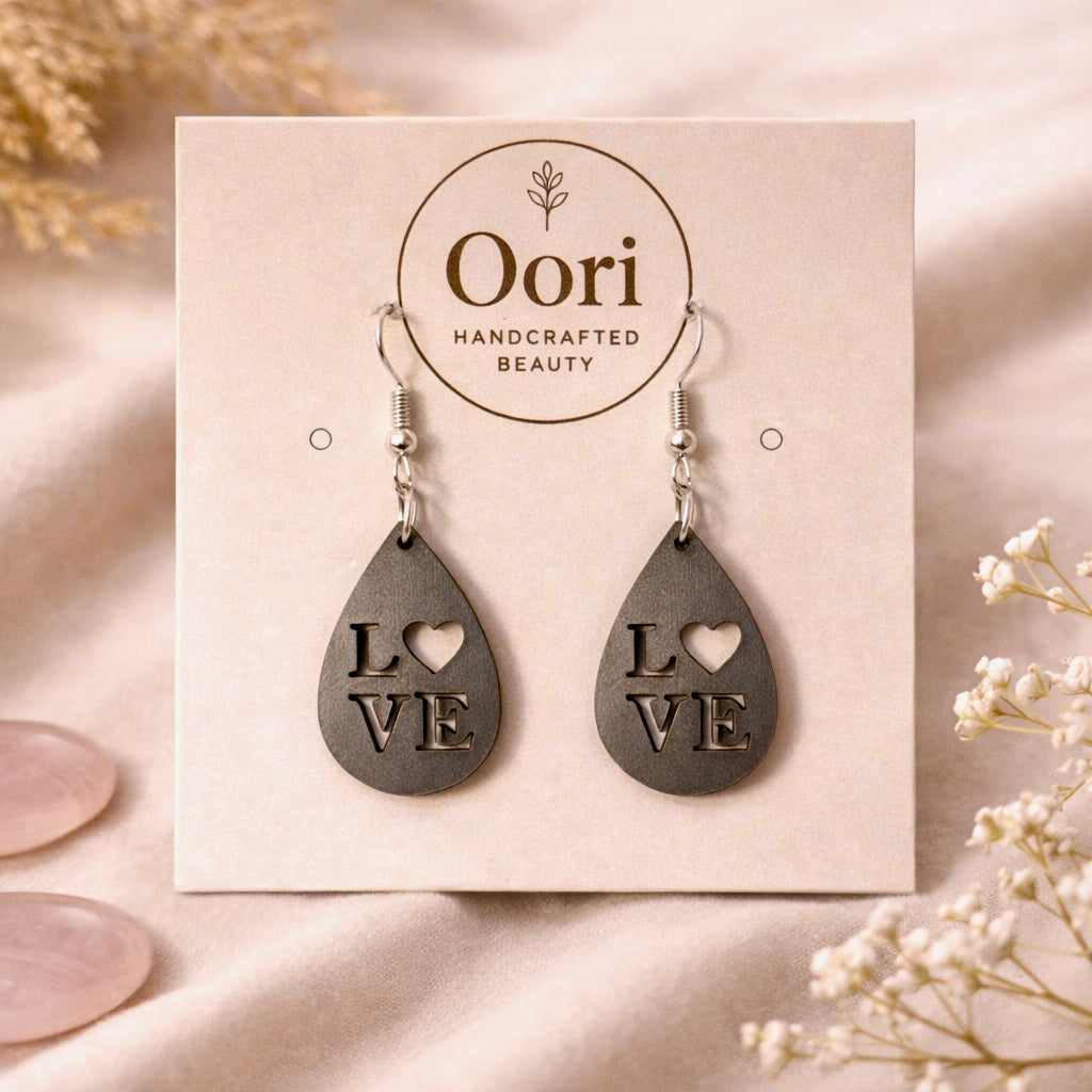 Oori Noir Love Drop Earrings
